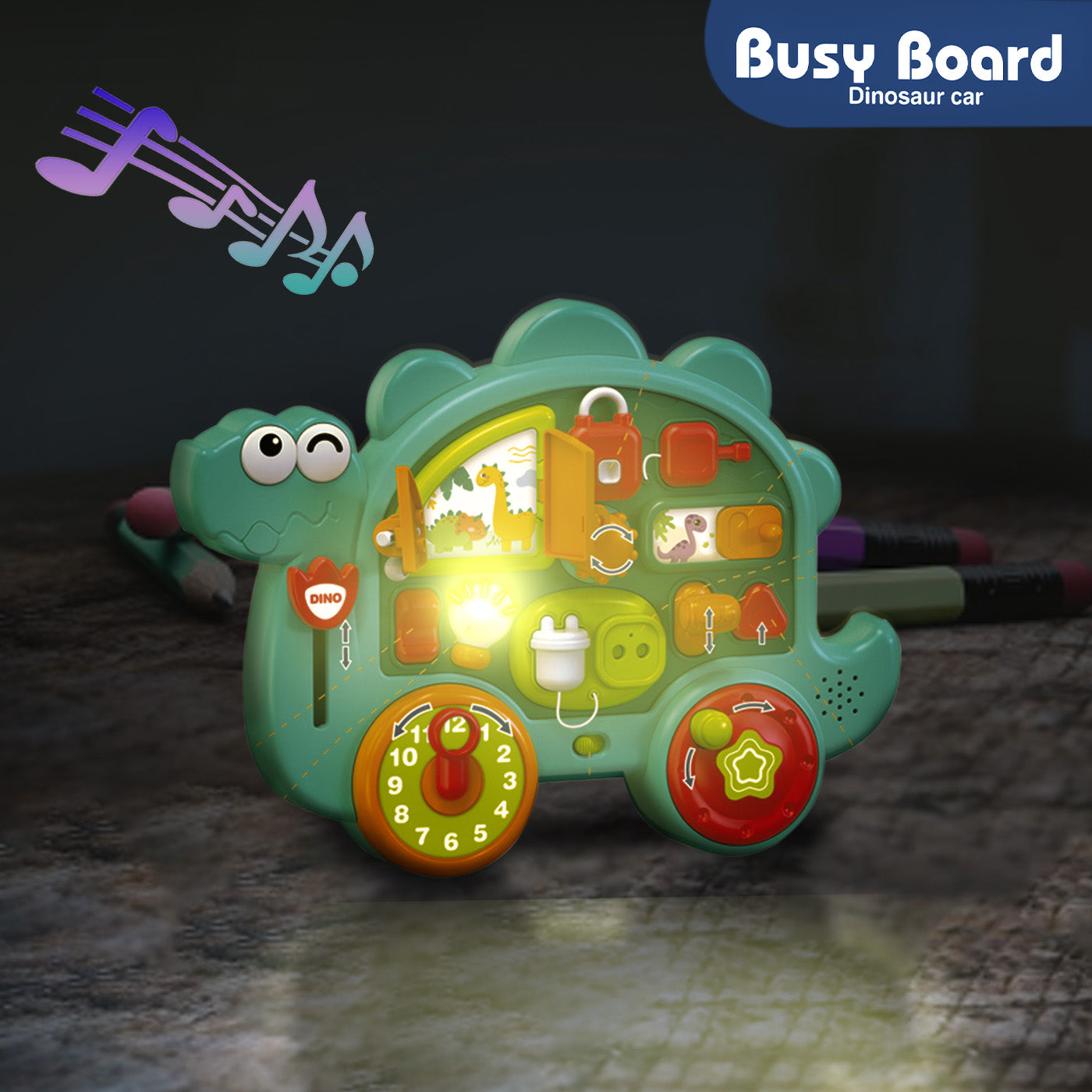 Junca Busy Board Dinosaur Car Toys - Green