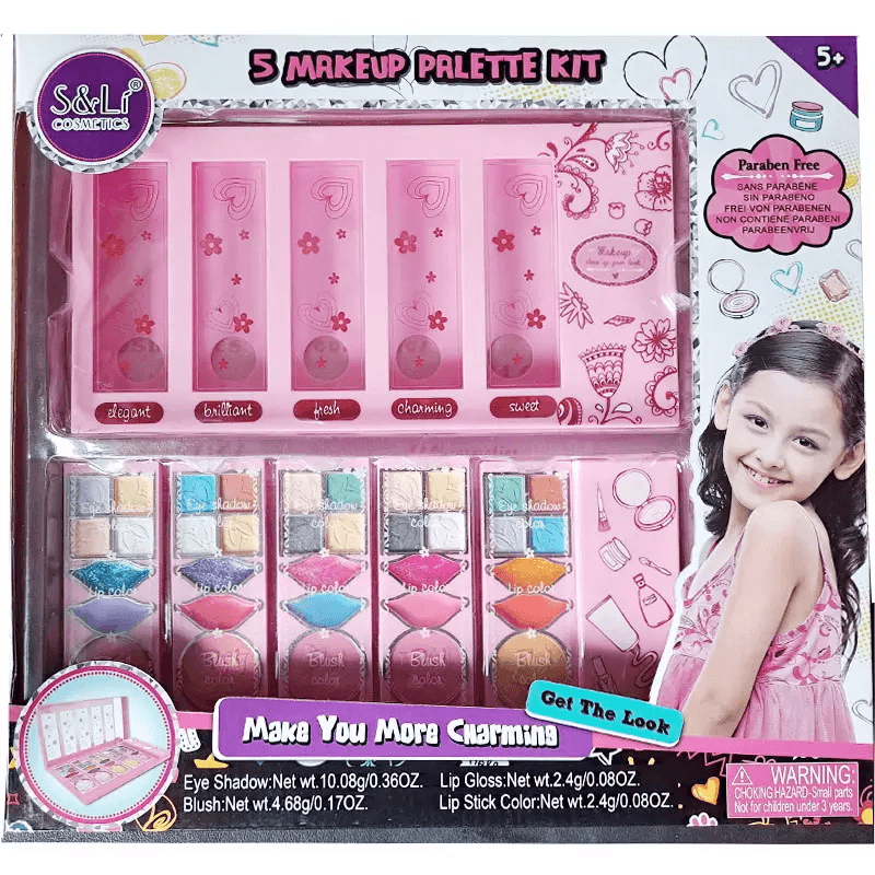 Sparkle And Gliter 5 Styles Palette Makeup Kit toy for boys and girls in Kuwait