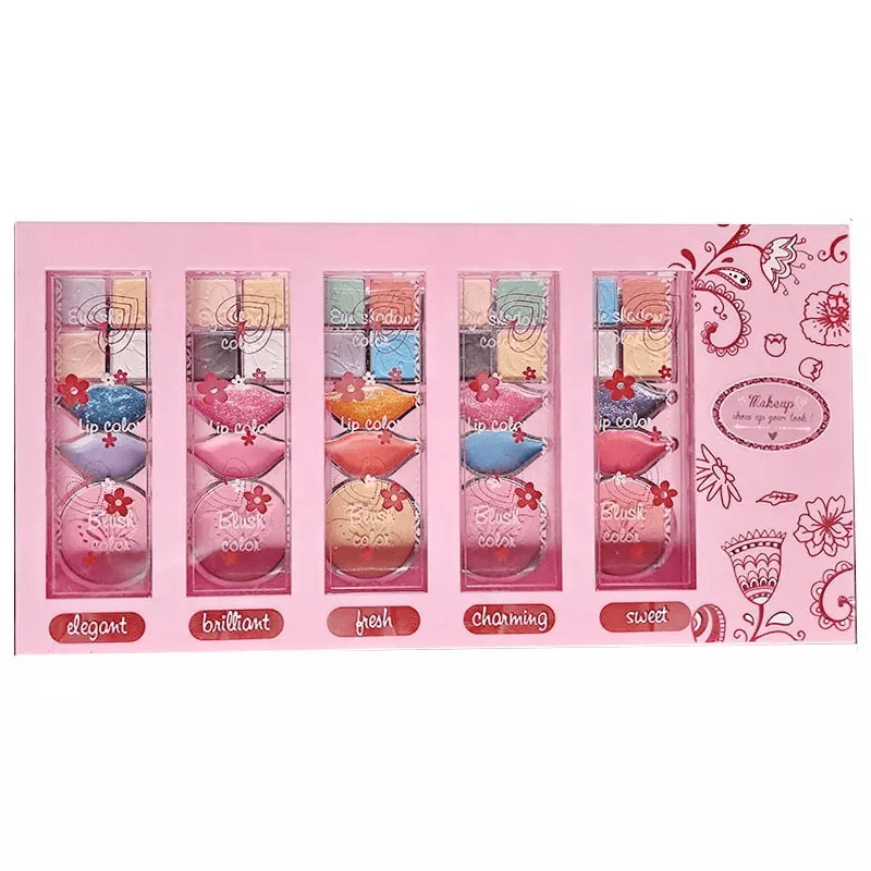 Sparkle And Gliter 5 Styles Palette Makeup Kit gift toy for kids in Kuwait