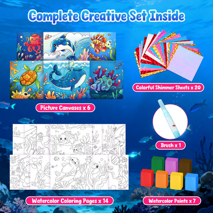 Sea Animals Watercolor Painting Set – Art Craft Toy for Kids