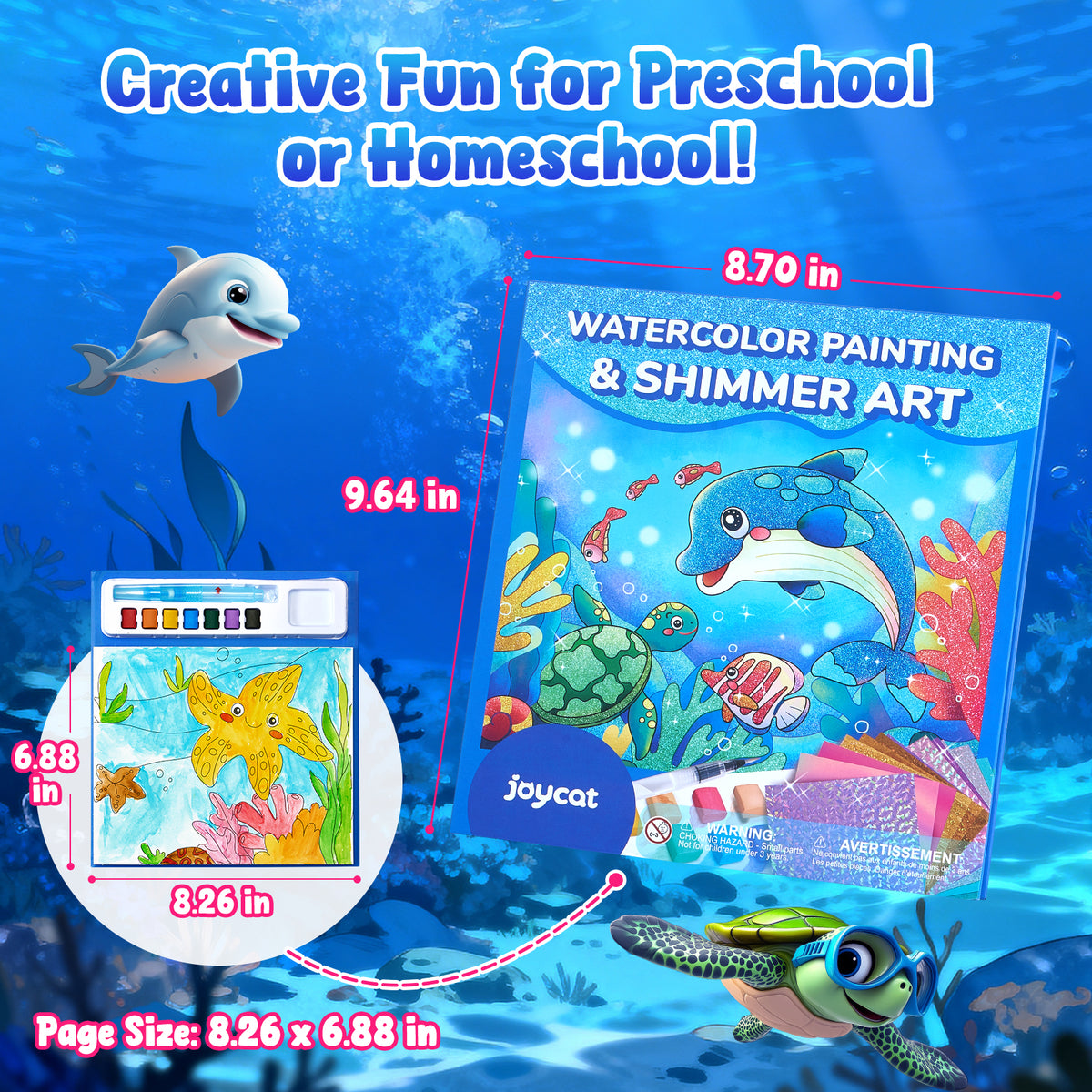 Sea Animals Watercolor Painting Set – Art Craft Toy for Kids