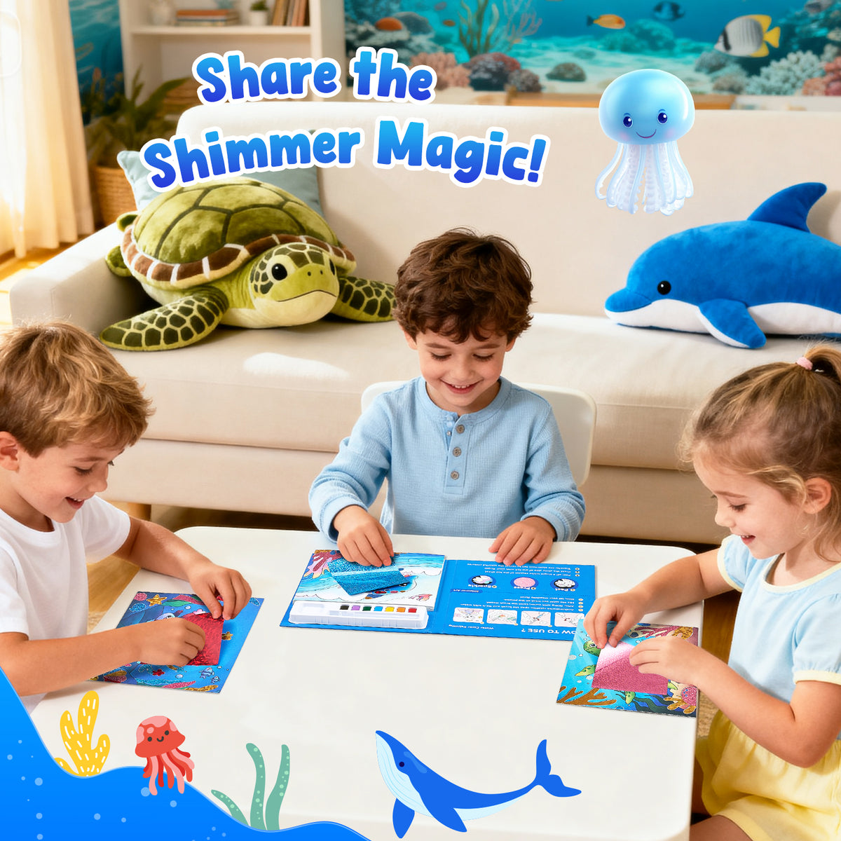 Sea Animals Watercolor Painting Set – Art Craft Toy for Kids