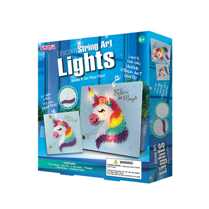 SewStar Unicorn String Art Light Kit - glowing DIY craft toy for kids