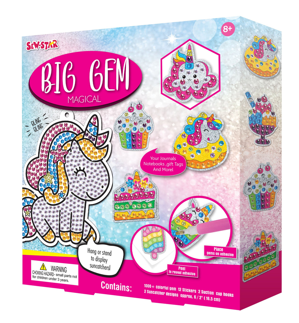 SewStar BIG GEM Unicorn Diamond Art Kit - sparkly craft toy for kids