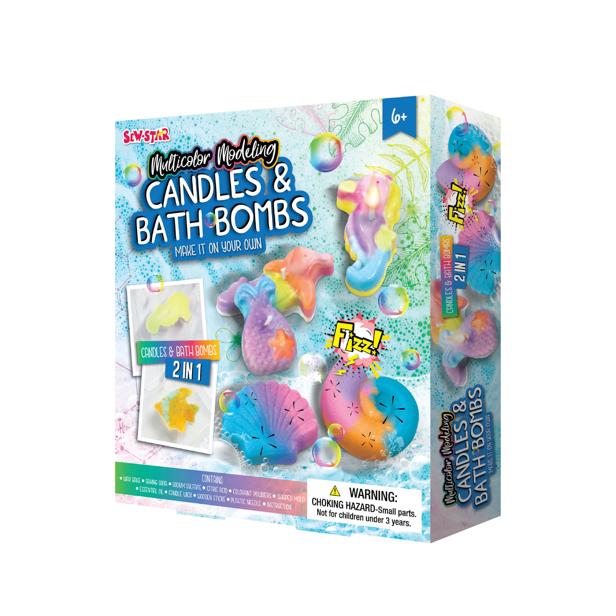 SewStar Ocean-Theme Modeling Candles & Bath Bombs Kit – DIY Craft Toy for Kids
