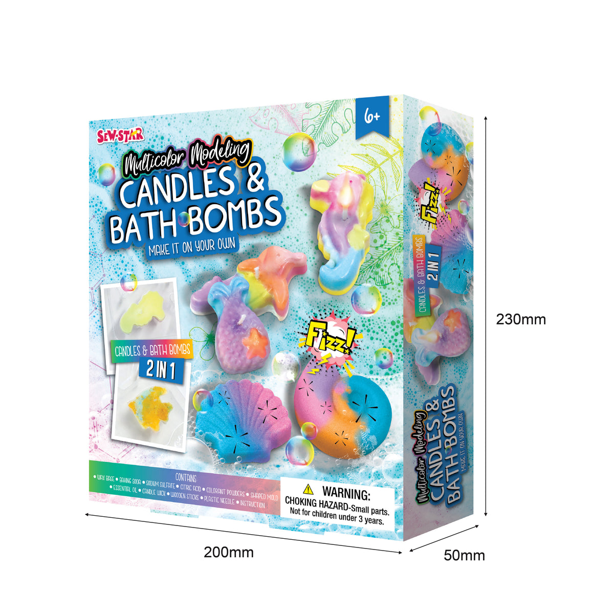 SewStar Ocean-Theme Modeling Candles & Bath Bombs Kit – DIY Craft Toy for Kids