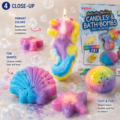 SewStar Ocean-Theme Modeling Candles & Bath Bombs Kit – DIY Craft Toy for Kids