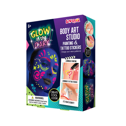 SewStar Glow-in-the-Dark Body Art Studio – Temporary Tattoo Toy for Kids