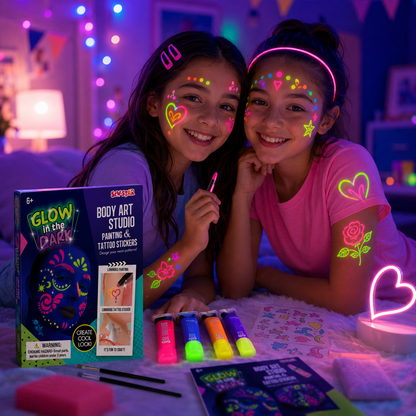 Instructions and design templates for creating glow-in-the-dark tattoos