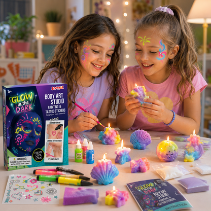 SewStar Glow-in-the-Dark Body Art Studio – Temporary Tattoo Toy for Kids