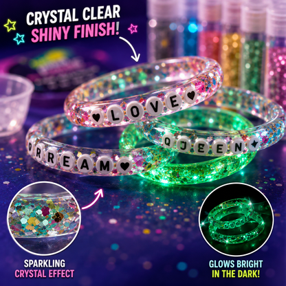 SewStar Glow-in-the-Dark Hair & Crystal Bracelet Kit – DIY Craft Toy for Kids