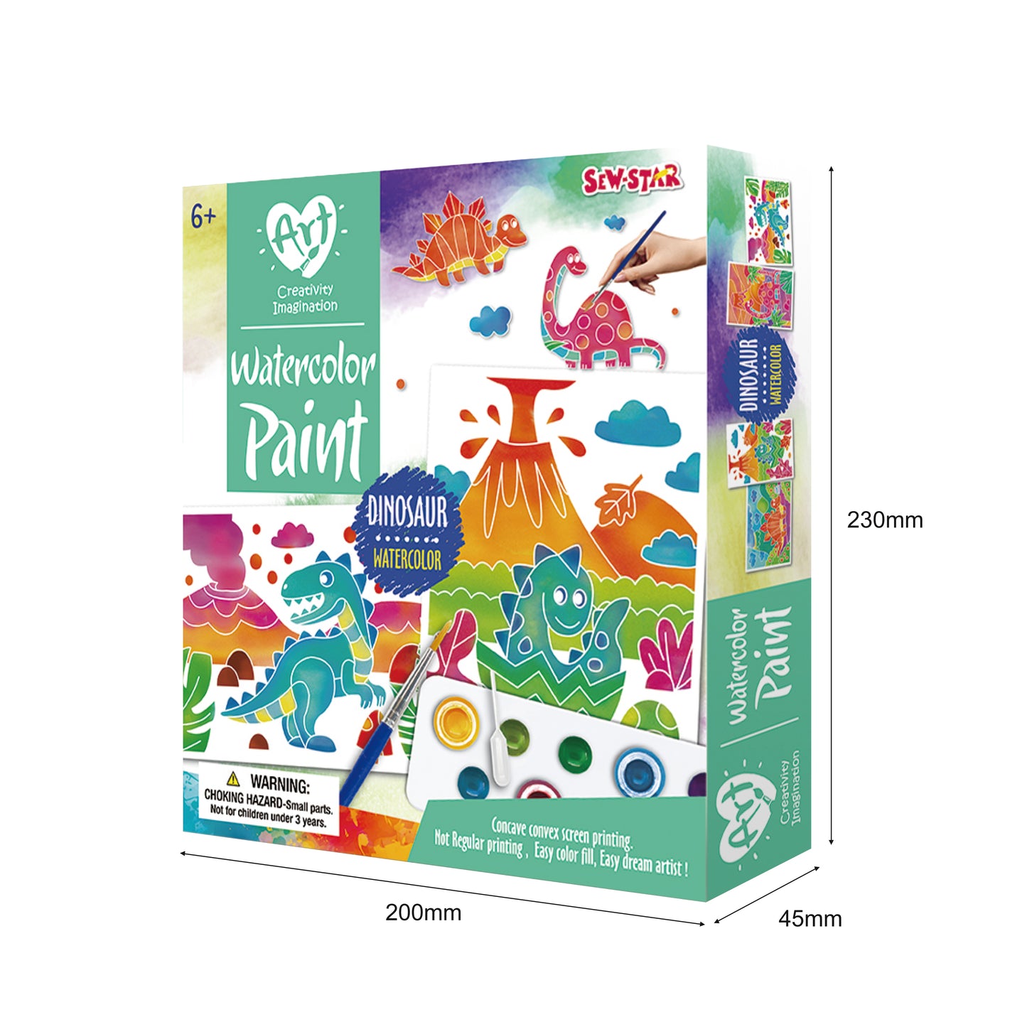 Sew Star Water Color Painting-Dino