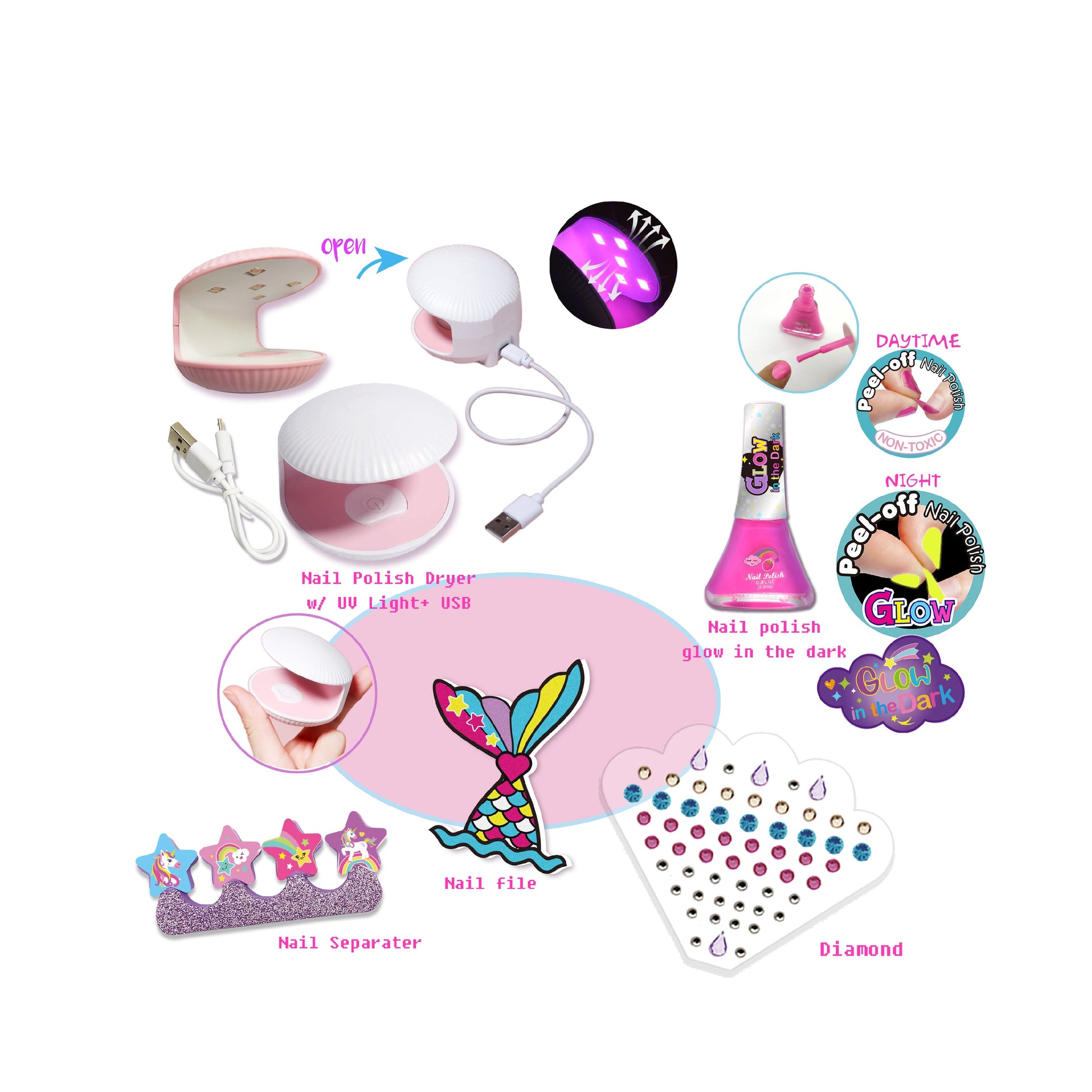 Fabulous Nail Manicure-Glow in the Dark - #toys for girls Kuwait# - #toys for girls 5 years old Kuwait# - #toys for girls 6 years old Kuwait# - #toys for girls 7 years old Kuwait#