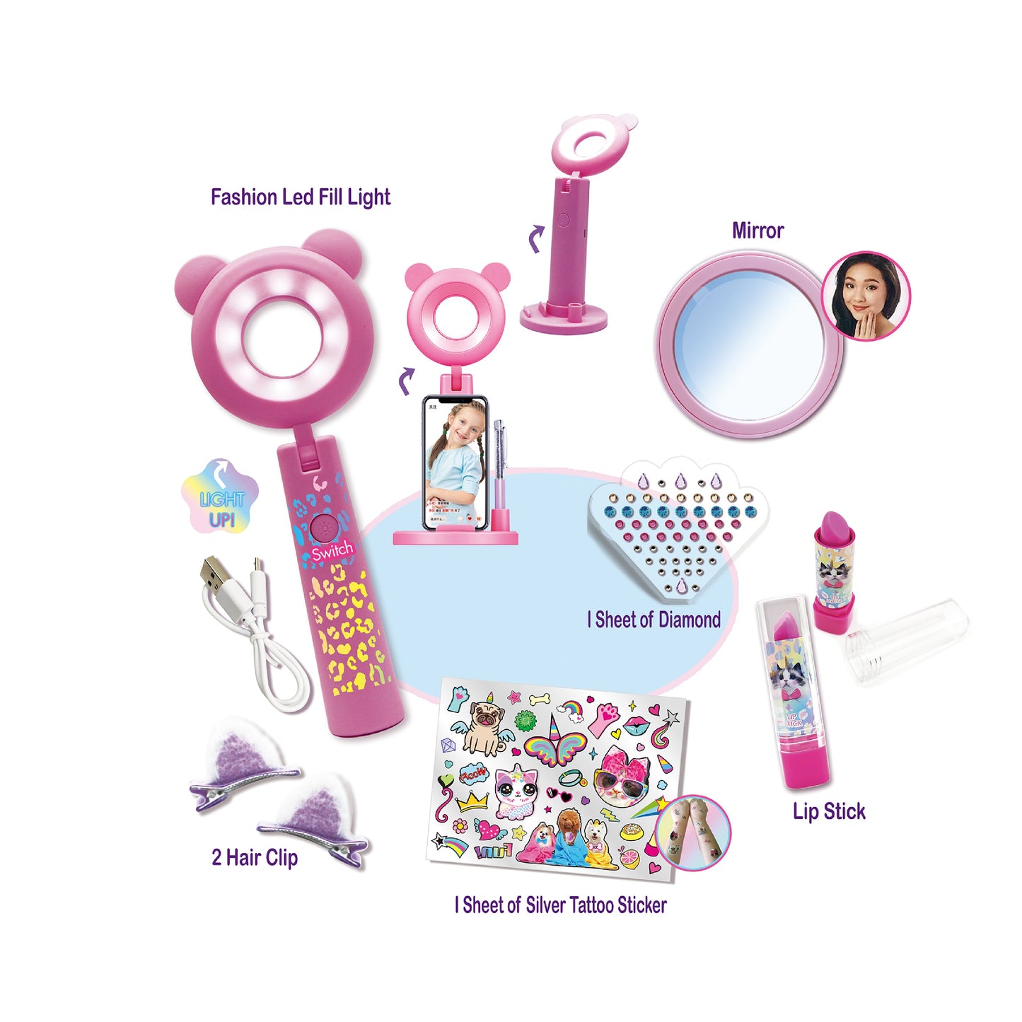 Live Show Beauty Fill Light & Makeup Set - #toys for girls Kuwait# - #toys for girls 5 years old Kuwait# - #toys for girls 6 years old Kuwait# - #toys for girls 7 years old Kuwait#