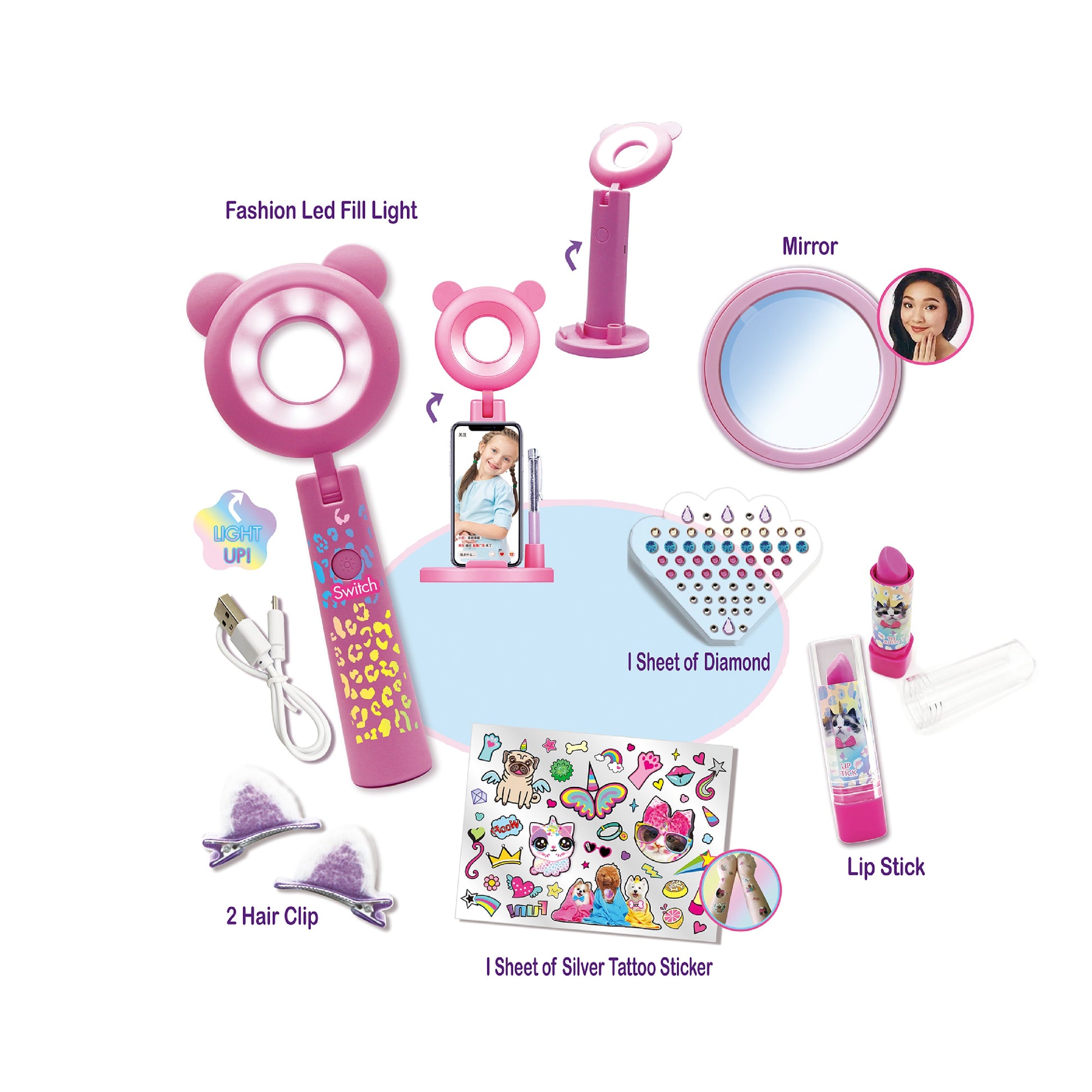 Live Show Beauty Fill Light & Makeup Set - #toys for girls Kuwait# - #toys for girls 5 years old Kuwait# - #toys for girls 6 years old Kuwait# - #toys for girls 7 years old Kuwait#