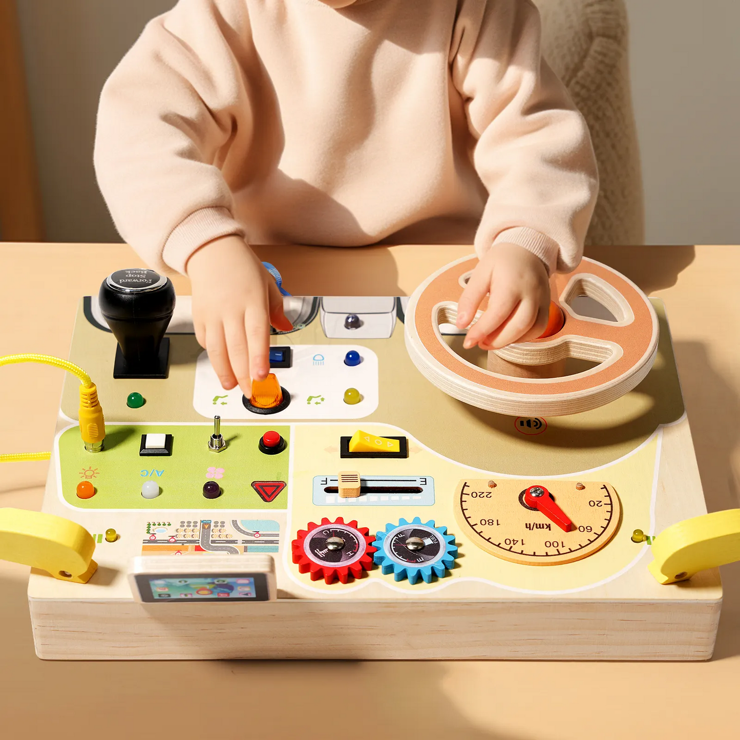 Montessori learning Activity Board with Light Switch