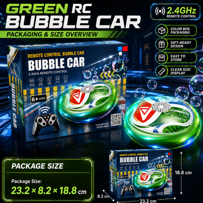 2-in-1 RC Bubble Machine Car with Lights – Remote Control Toy for Kids