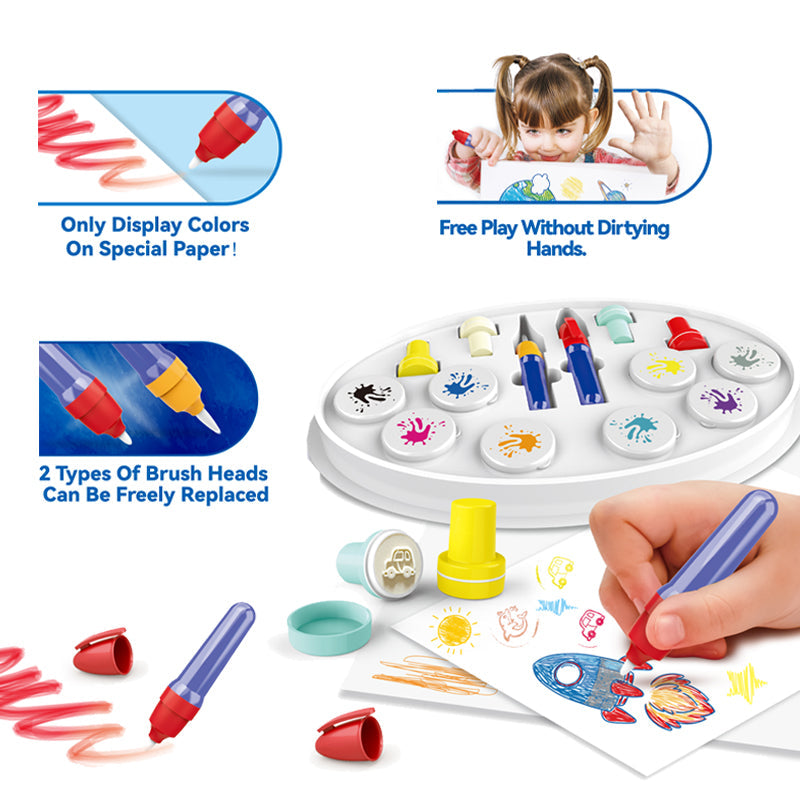 Child using Color Wonder mess-free markers and stamps - educational toy for kids in Kuwait
