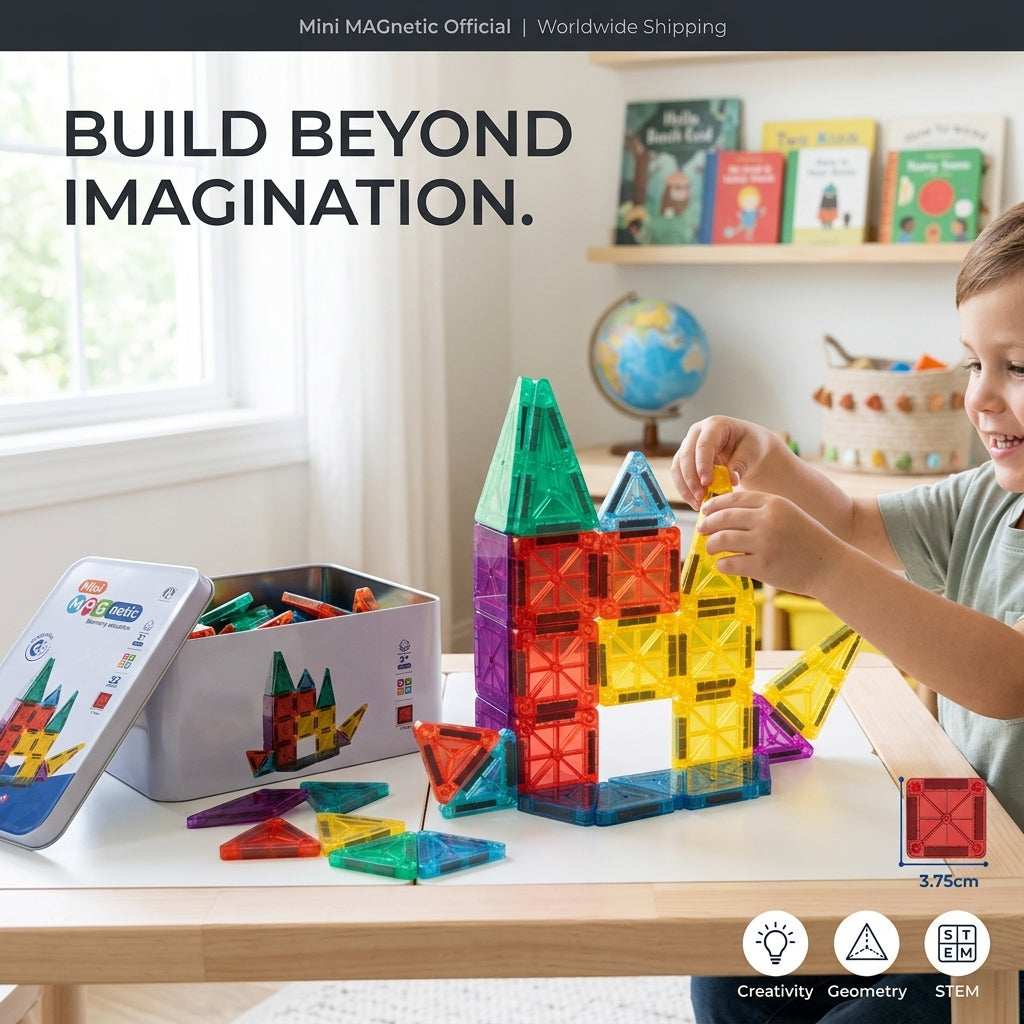 32PCS Magnetic Building Blocks with Iron Box playtime toy for children in Kuwait