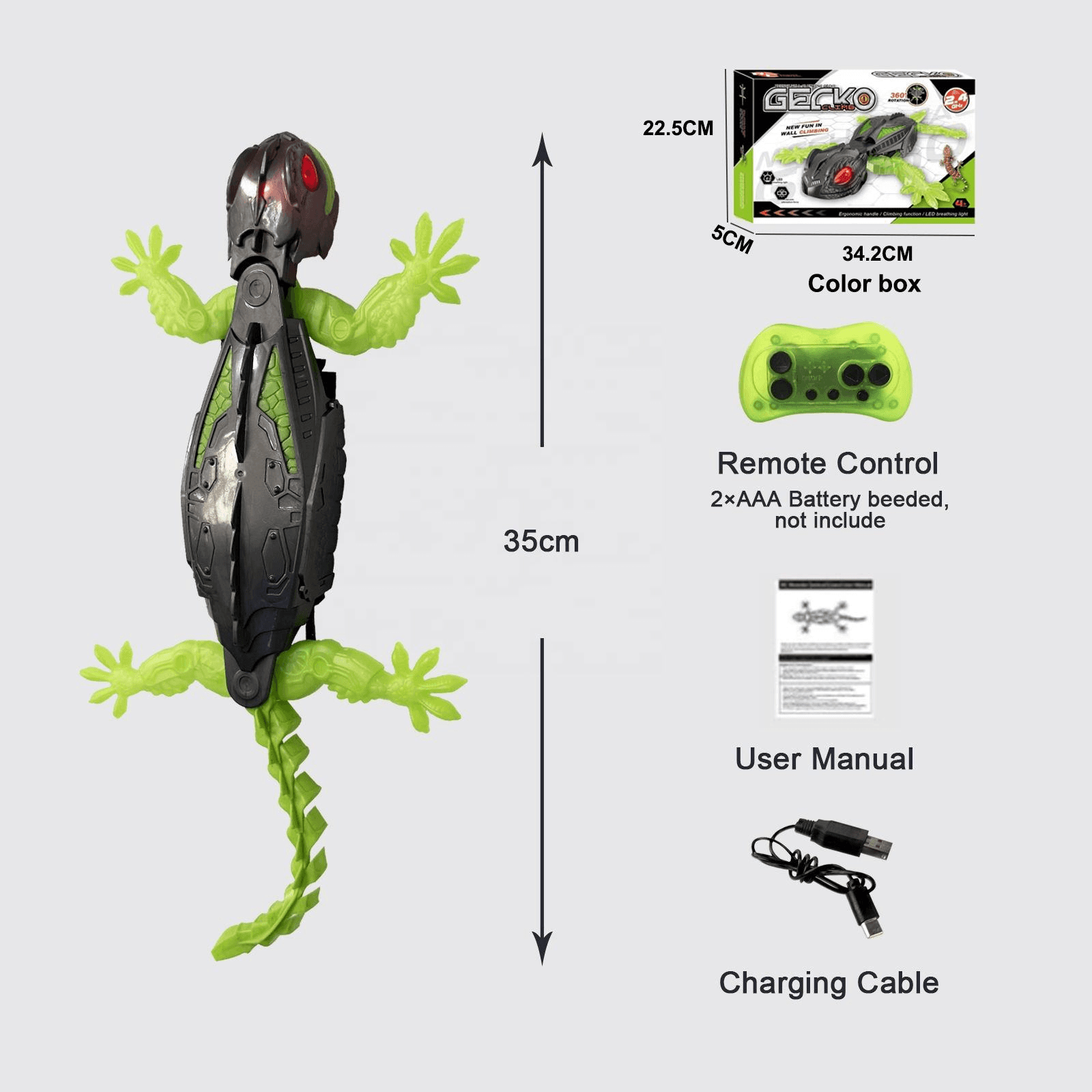 RC Lizard Wall Climbing Toy – Remote Control Robotic Gecko with LED Lights kids toy with delivery in Kuwait