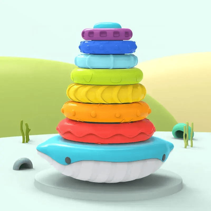 Rainbow Stacking Rings Sensory Montessori Toy gift toy for kids in Kuwait