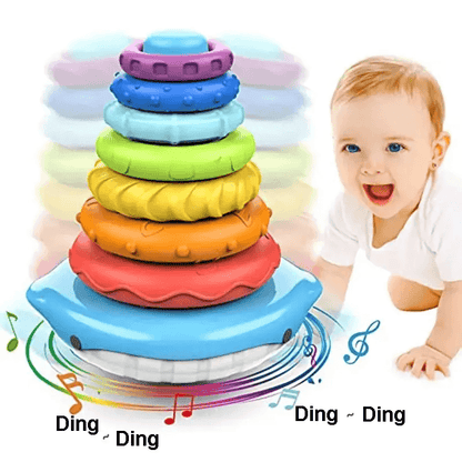 Rainbow Stacking Rings Sensory Montessori Toy for kids in Kuwait