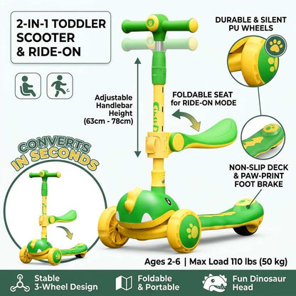 Kids Scooter for Boys & Girls – Green 3 Wheel Adjustable Scooter gift toy in Kuwait