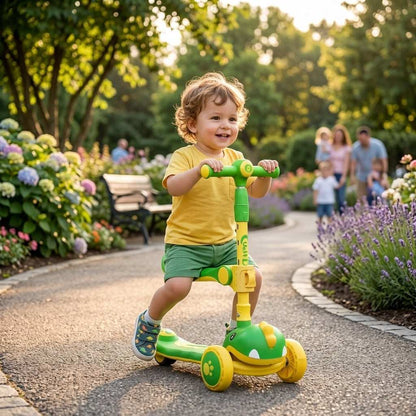 Kids Scooter for Boys & Girls – Green 3 Wheel Adjustable Scooter in Kuwait