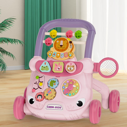Lion Trolley Baby Walker with Music - Pink