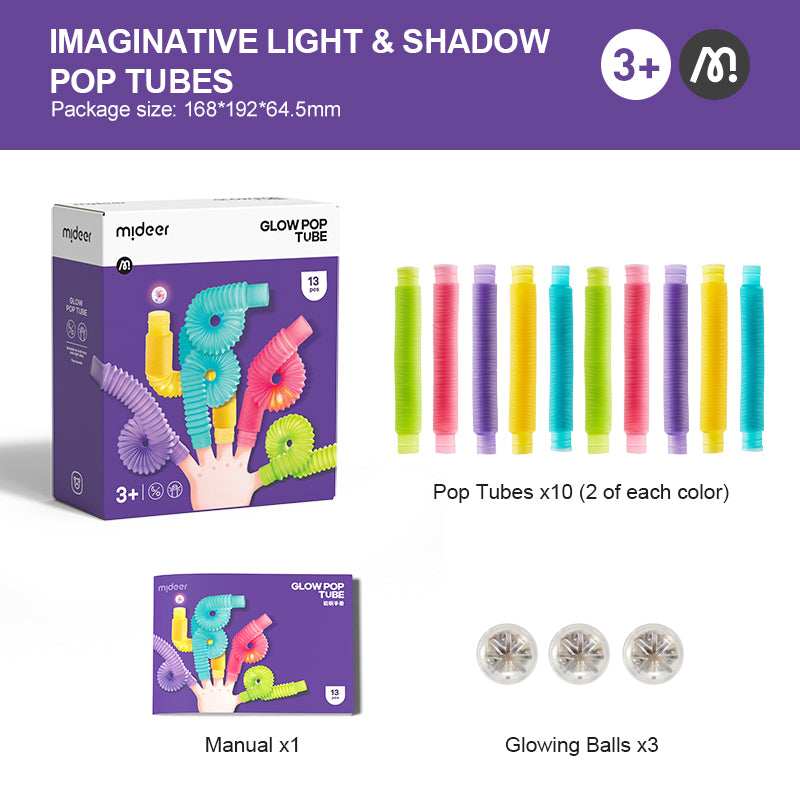 Mideer Glow Pop Tube gift toy for kids in Kuwait