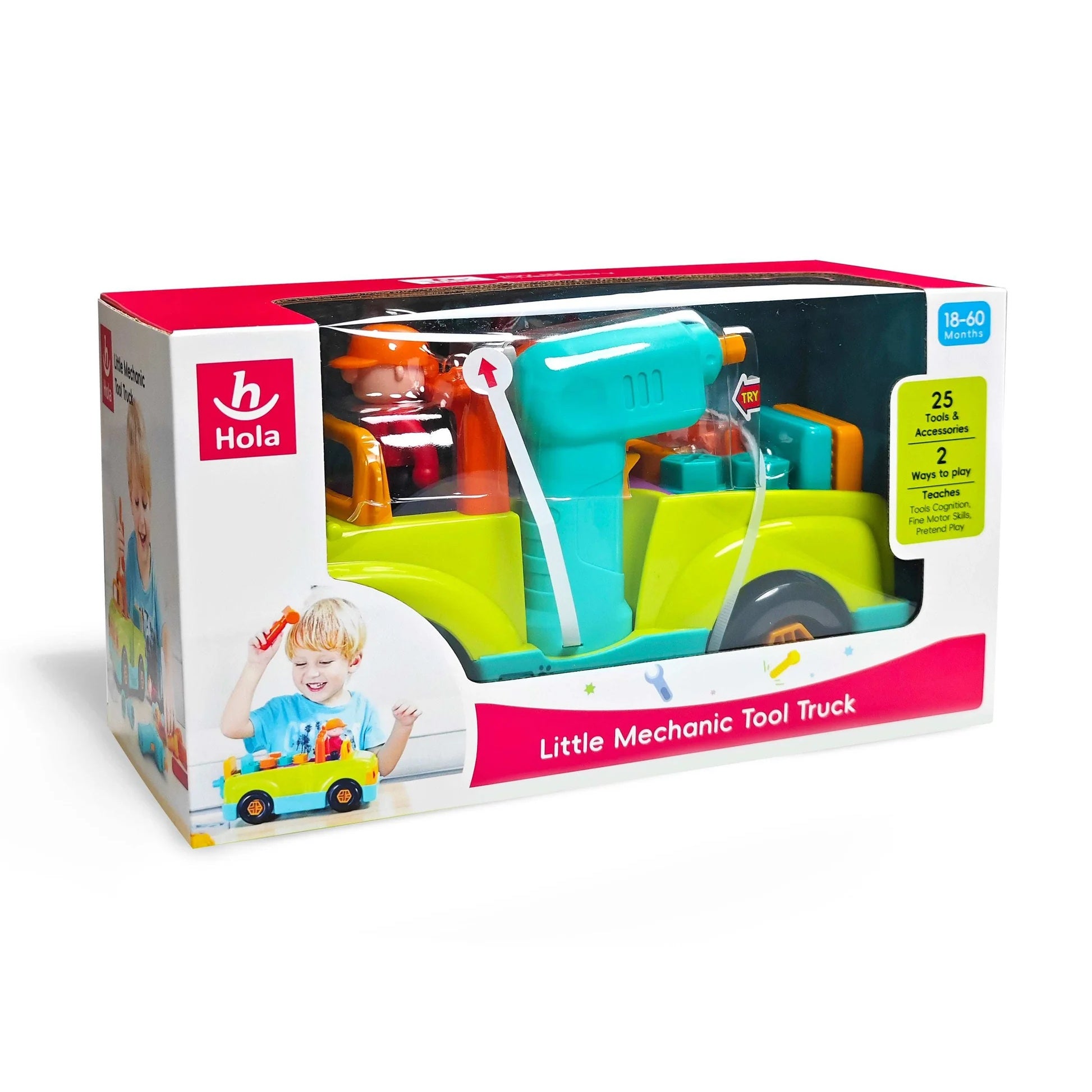 Hola Little Mechanic Tool Truck box with 25 tools and drill for kids in Kuwait